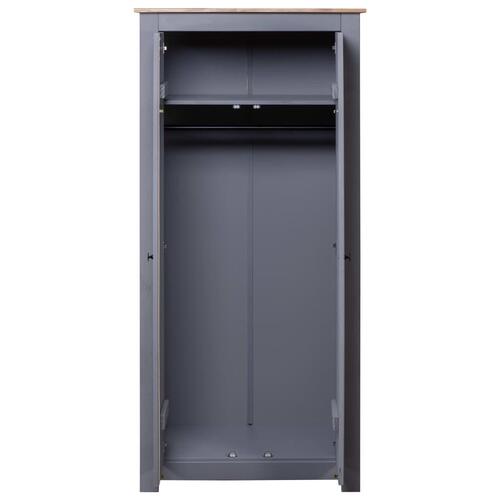 Klædeskab Panama-serien 80x50x171,5 cm massivt fyrretræ grå