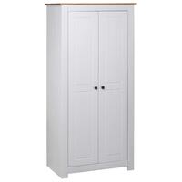 Klædeskab Panama-serien 80x50x171,5 cm massivt fyrretræ hvid