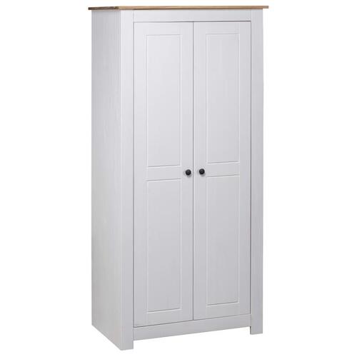 Klædeskab Panama-serien 80x50x171,5 cm massivt fyrretræ hvid