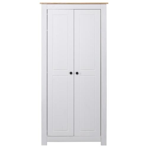 Klædeskab Panama-serien 80x50x171,5 cm massivt fyrretræ hvid