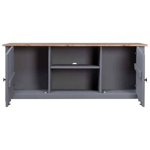 Tv-bord Panama-serien 120x40x50 cm massivt fyrretræ grå