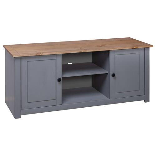 Tv-bord Panama-serien 120x40x50 cm massivt fyrretræ grå
