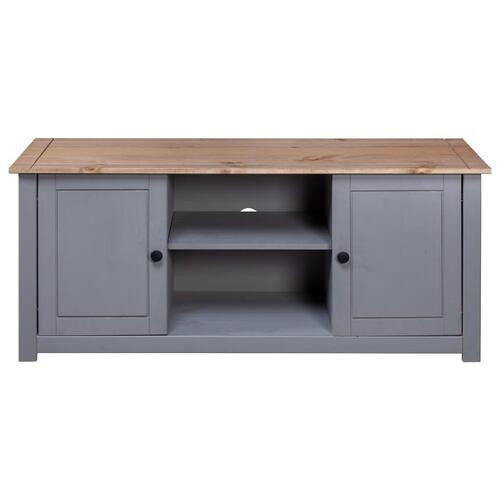 Tv-bord Panama-serien 120x40x50 cm massivt fyrretræ grå