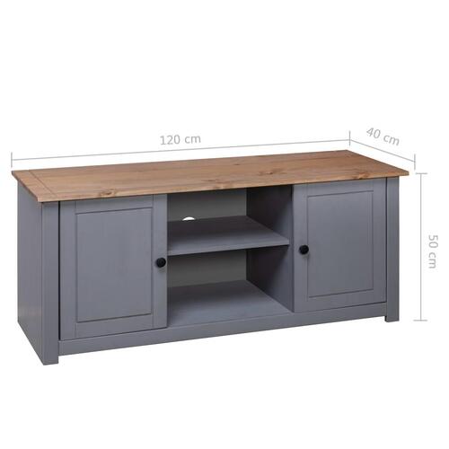 Tv-bord Panama-serien 120x40x50 cm massivt fyrretræ grå