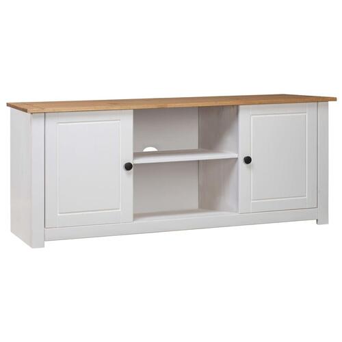 Tv-bord Panama-serien 120x40x50 cm massivt fyrretræ hvid
