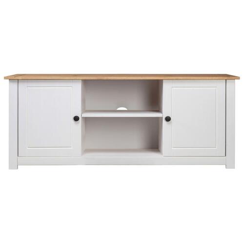 Tv-bord Panama-serien 120x40x50 cm massivt fyrretræ hvid