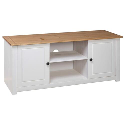 Tv-bord Panama-serien 120x40x50 cm massivt fyrretræ hvid