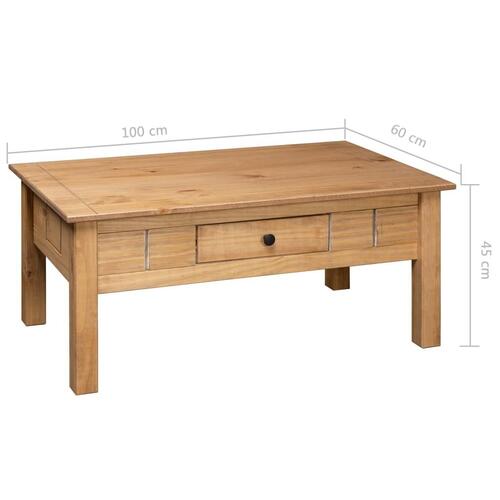 Sofabord 100x60x45 cm massivt fyrretræ Panama