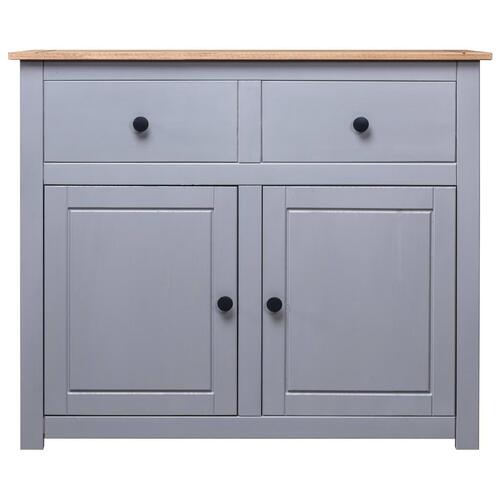 Skænk Panama-serien 93x40x80 cm massivt fyrretræ grå