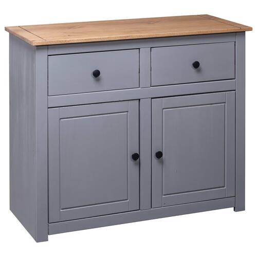 Skænk Panama-serien 93x40x80 cm massivt fyrretræ grå