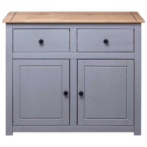 Skænk Panama-serien 93x40x80 cm massivt fyrretræ grå