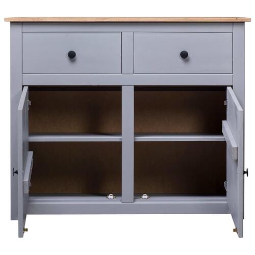 Skænk Panama-serien 93x40x80 cm massivt fyrretræ grå