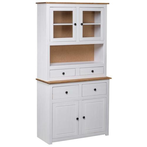 Skænk Panama-serien 93x40x80 cm massivt fyrretræ hvid