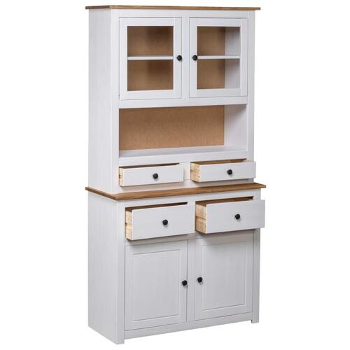 Skænk Panama-serien 93x40x80 cm massivt fyrretræ hvid