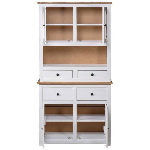 Skænk Panama-serien 93x40x80 cm massivt fyrretræ hvid