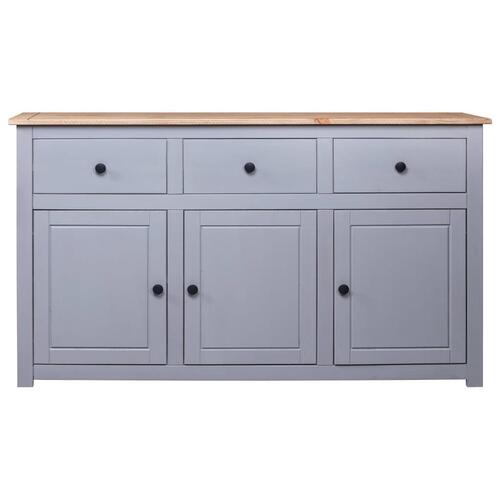 Skænk Panama-serien 135x40x80 cm massivt fyrretræ grå