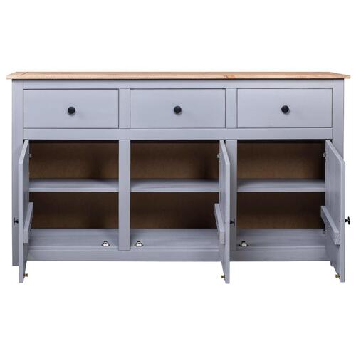 Skænk Panama-serien 135x40x80 cm massivt fyrretræ grå