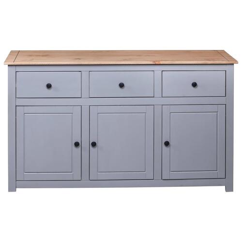 Skænk Panama-serien 135x40x80 cm massivt fyrretræ grå