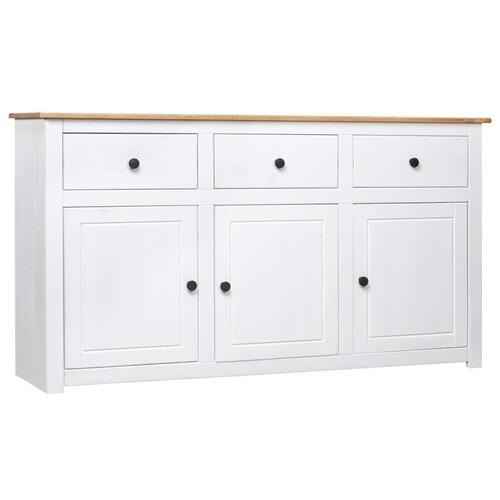 Skænk Panama-serien 135x40x80 cm massivt fyrretræ hvid