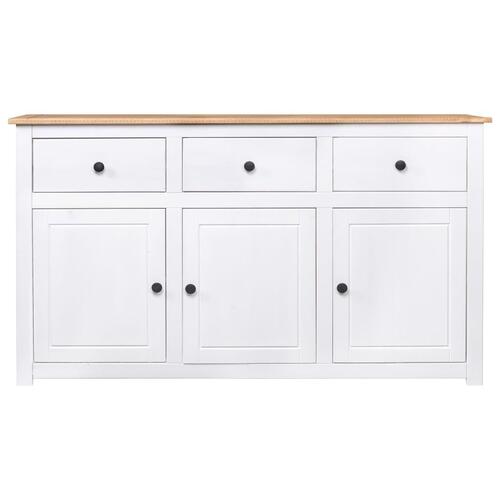 Skænk Panama-serien 135x40x80 cm massivt fyrretræ hvid