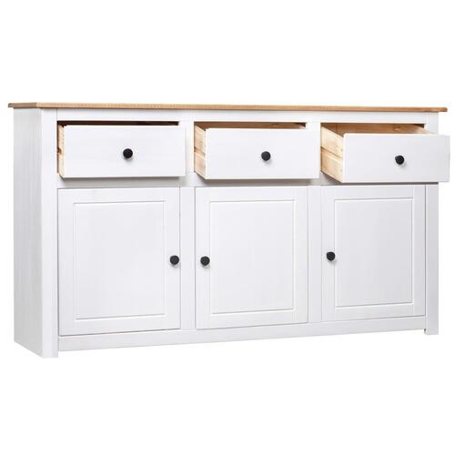 Skænk Panama-serien 135x40x80 cm massivt fyrretræ hvid