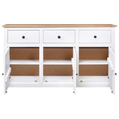 Skænk Panama-serien 135x40x80 cm massivt fyrretræ hvid