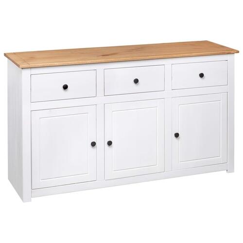 Skænk Panama-serien 135x40x80 cm massivt fyrretræ hvid