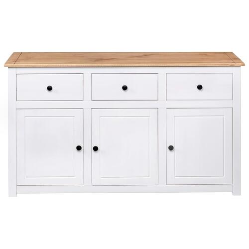 Skænk Panama-serien 135x40x80 cm massivt fyrretræ hvid