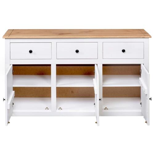 Skænk Panama-serien 135x40x80 cm massivt fyrretræ hvid
