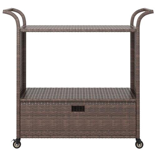 Barvogn med skuffe 100x45x97 cm polyrattan brun