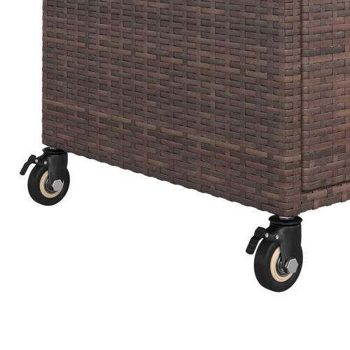 Barvogn med skuffe 100x45x97 cm polyrattan brun