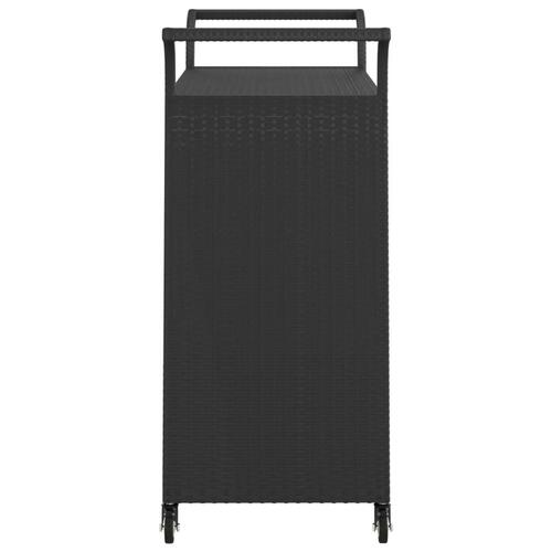 Barvogn med skuffe 100x45x97 cm polyrattan sort
