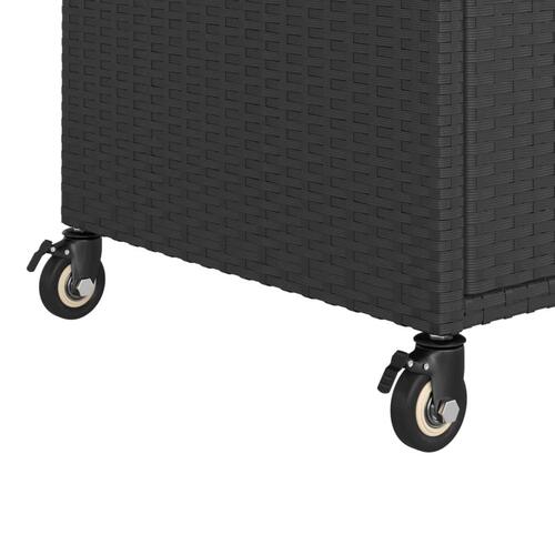 Barvogn med skuffe 100x45x97 cm polyrattan sort