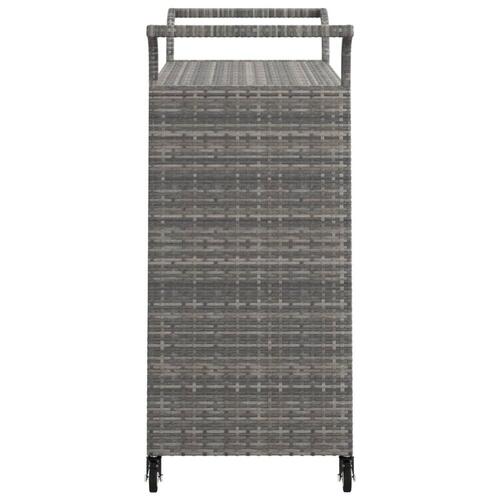 Barvogn med skuffe 100x45x97 cm polyrattan grå