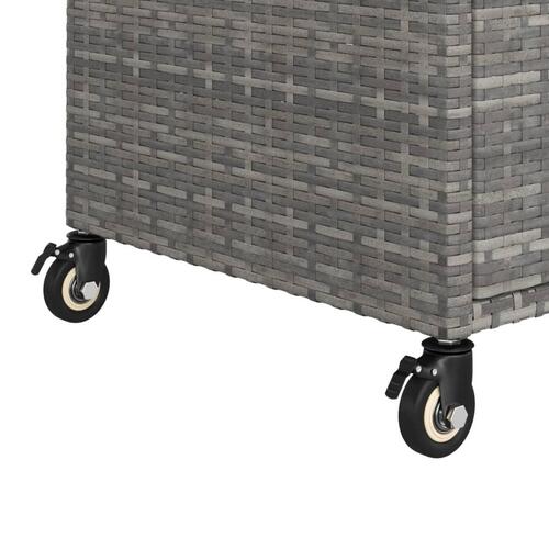 Barvogn med skuffe 100x45x97 cm polyrattan grå
