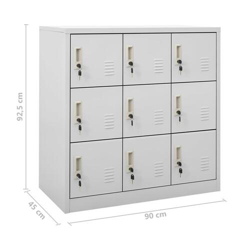 Skab 90x45x92,5 cm stål lysegrå