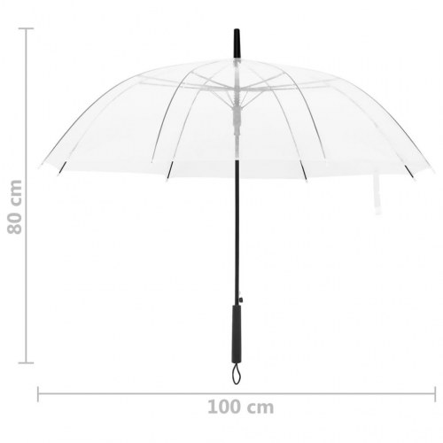 Transparent paraply 100 cm - let POE med metalribber