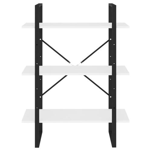 Bogreol 80x30x105 cm konstrueret træ hvid