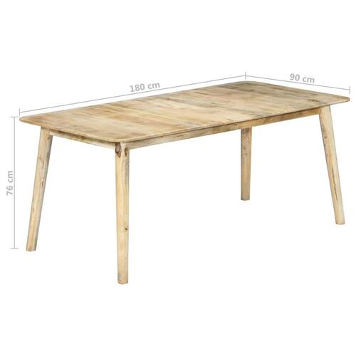 Spisebord 180 x 90 x 76 cm massivt mangotræ