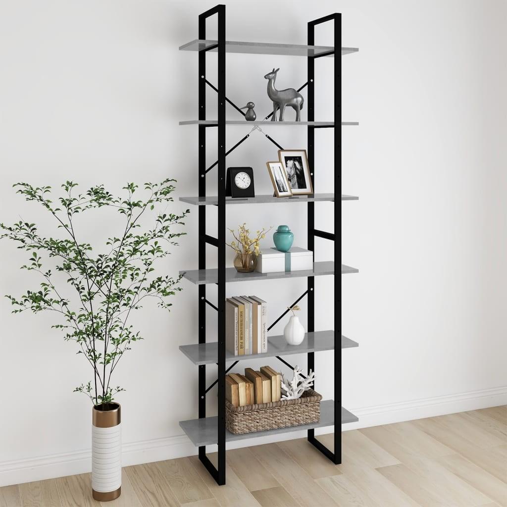 Højskab 80x30x210 cm konstrueret træ betongrå