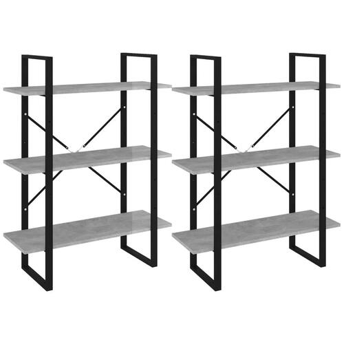 Højskab 80x30x210 cm konstrueret træ betongrå