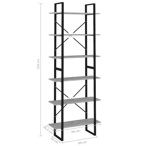 Højskab 80x30x210 cm konstrueret træ betongrå