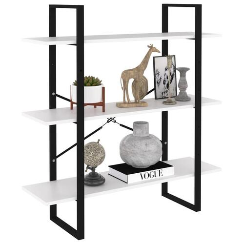 Bogreol 100x30x105 cm konstrueret træ hvid