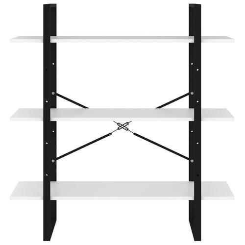 Bogreol 100x30x105 cm konstrueret træ hvid