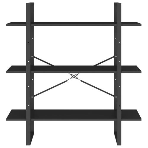Bogreol 100x30x105 cm konstrueret træ sort