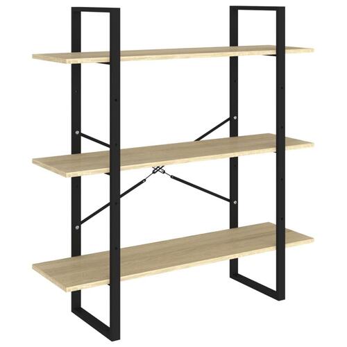Bogreol 100x30x105 cm spånplade sonoma-eg