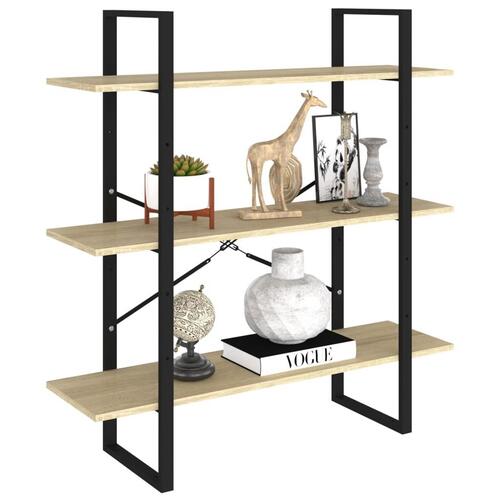 Bogreol 100x30x105 cm spånplade sonoma-eg