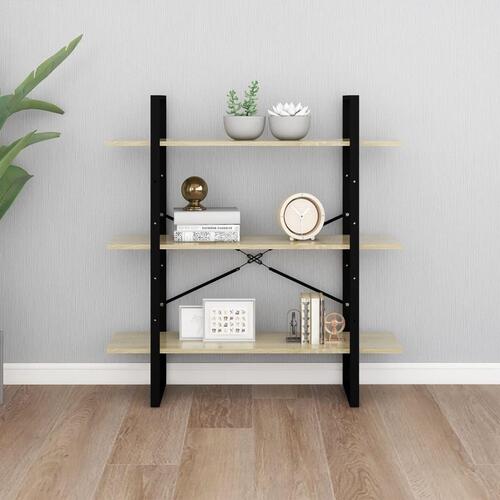 Bogreol 100x30x105 cm spånplade sonoma-eg