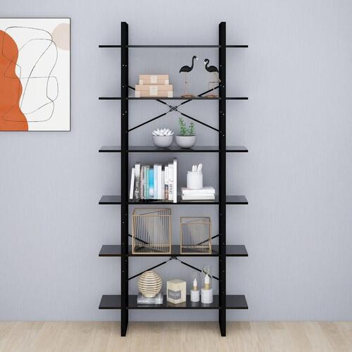 Højskab 100x30x210 cm konstrueret træ sort