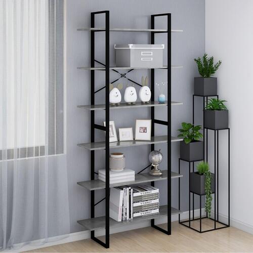 Højskab 100x30x210 cm konstrueret træ betongrå